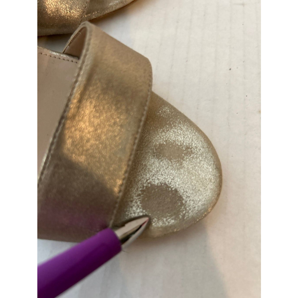 Pelle Moda size 7M 4” block heel Gold sandal - Picture 10 of 12